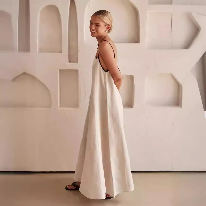 HAILEY - WOMEN'S CONTRAST STRAP MAXI DRESS