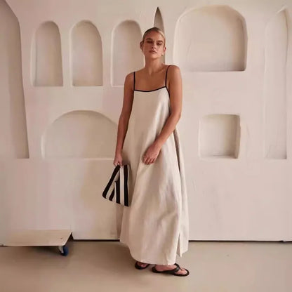 HAILEY - WOMEN'S CONTRAST STRAP MAXI DRESS