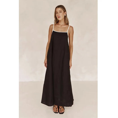 HAILEY - WOMEN'S CONTRAST STRAP MAXI DRESS