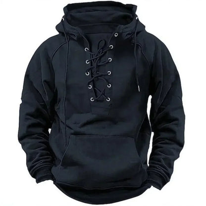 CONNOR - MEN'S LACE-UP HOODED SWEATSHIRT