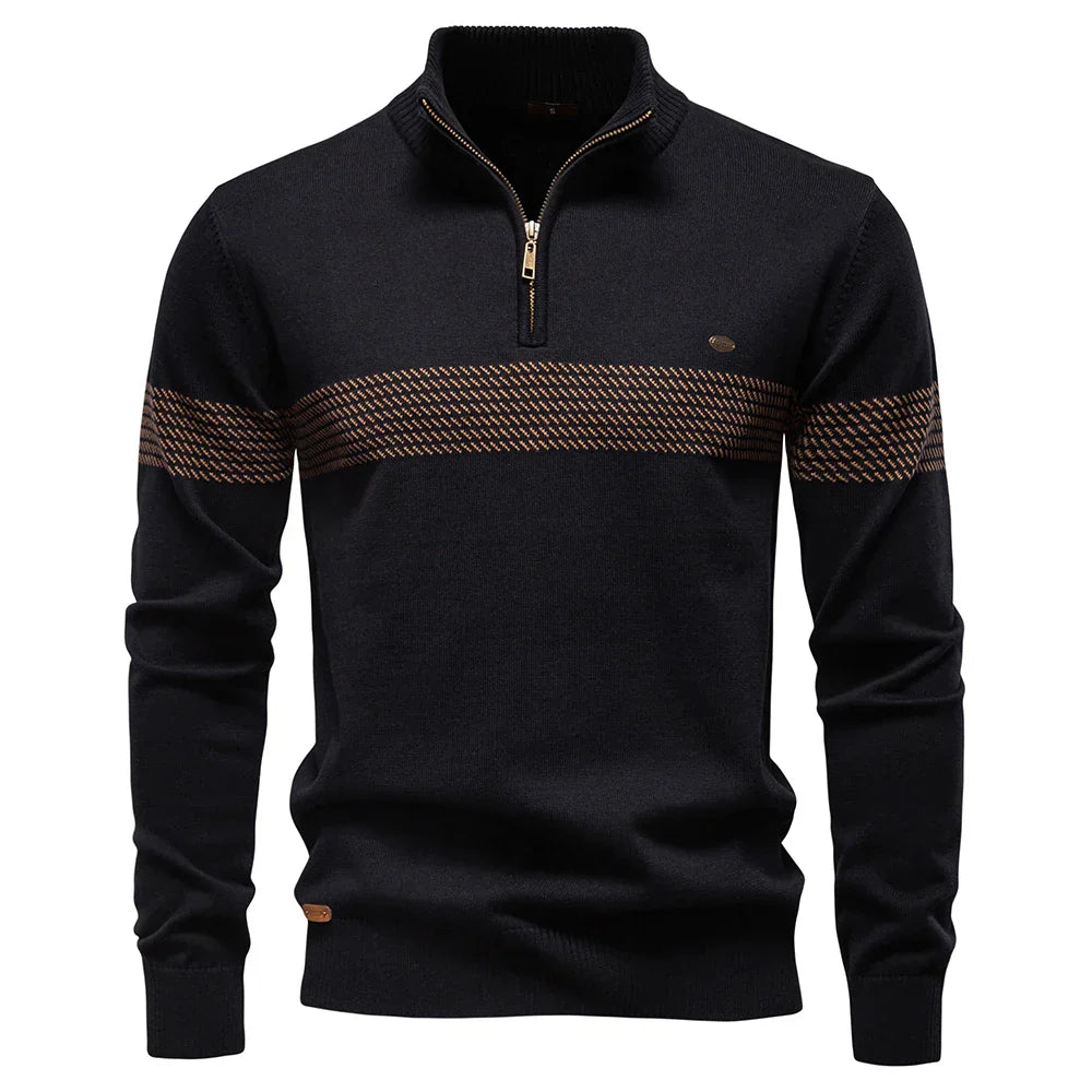 ETHAN - MEN'S CLASSIC HALF-ZIP KNIT SWEATER