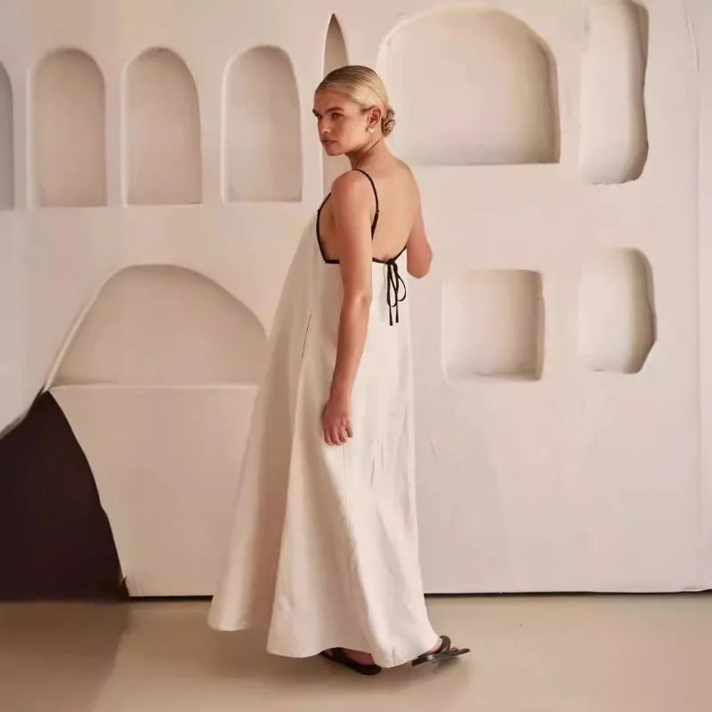 HAILEY - WOMEN'S CONTRAST STRAP MAXI DRESS