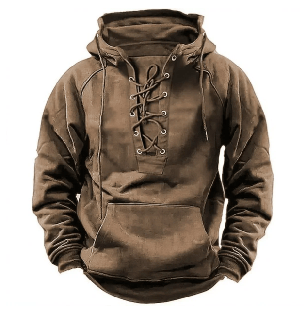 CONNOR - MEN'S LACE-UP HOODED SWEATSHIRT