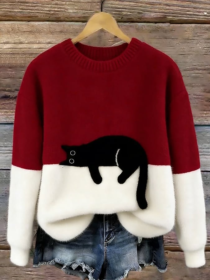 LUNA - WOMEN'S CAT PATTERN SWEATER