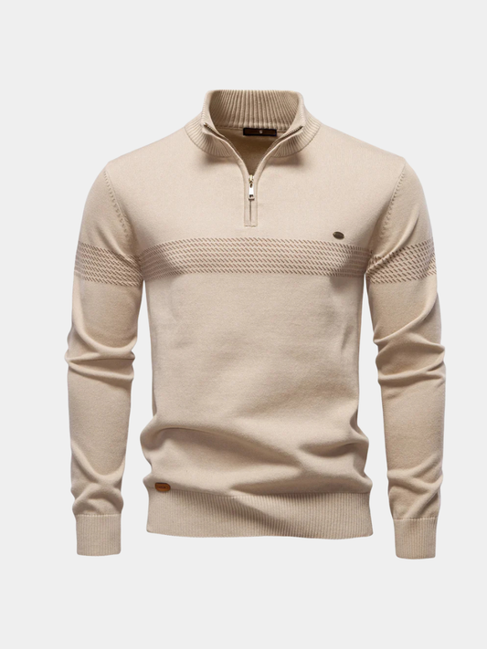 ETHAN - MEN'S CLASSIC HALF-ZIP KNIT SWEATER