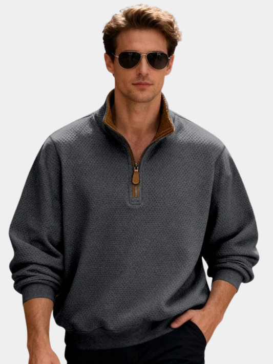 JACKSON - MEN'S TEXTURED ZIP SWEATER