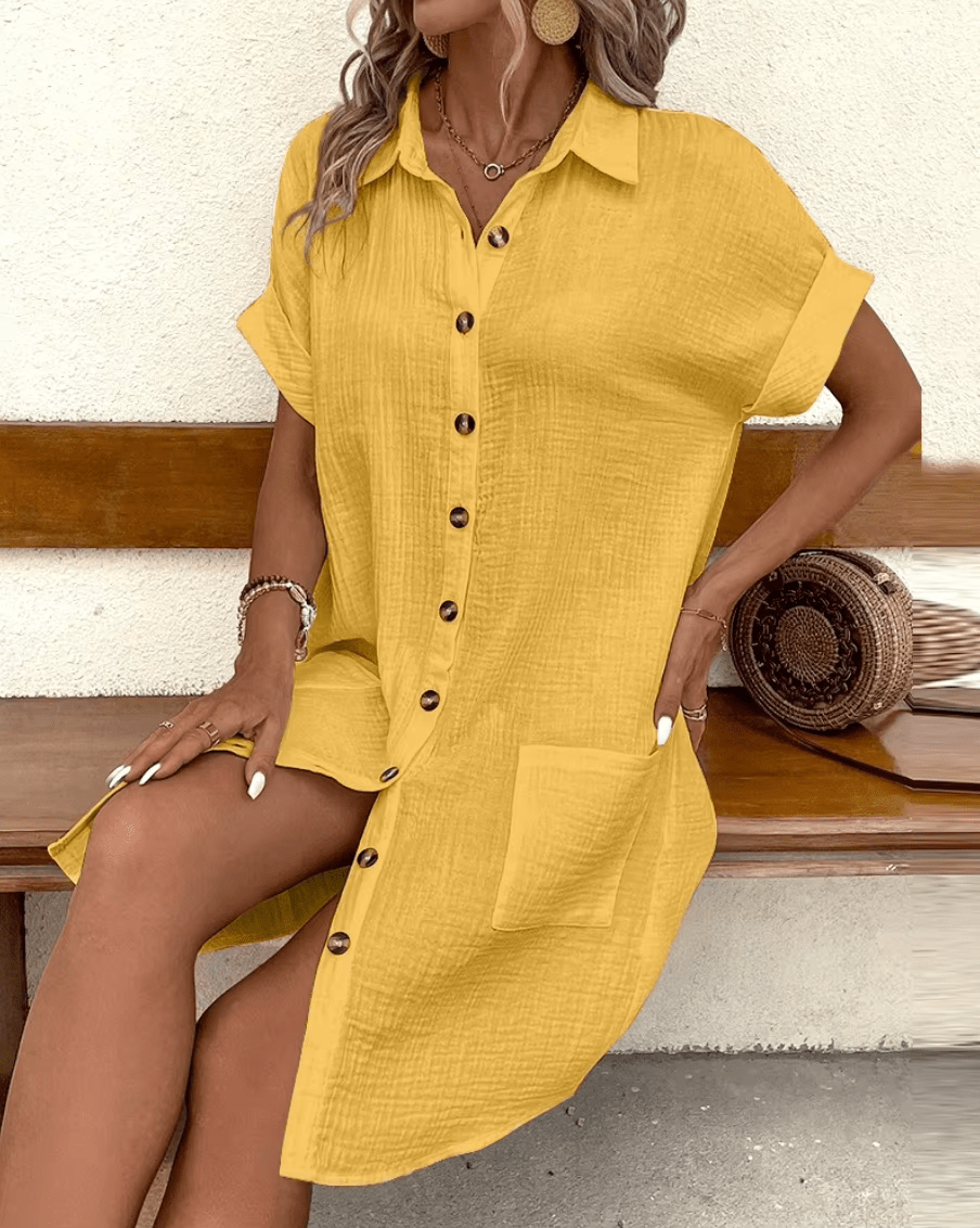 LUCETTE - COMFORTABLE BUTTON SHIRT DRESS