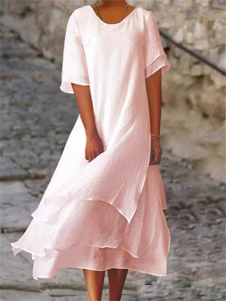JASMINE – Layered Flowy Midi Dress