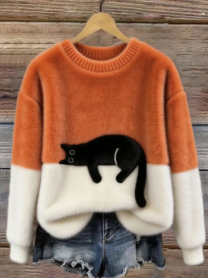 LUNA - WOMEN'S CAT PATTERN SWEATER