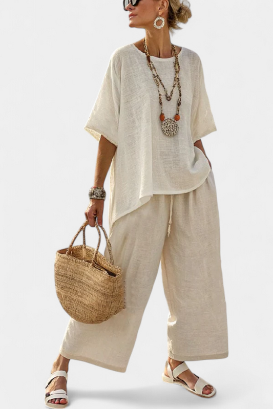 Beatrice – Basic Comfortable Shirt and Wide-leg Trousers