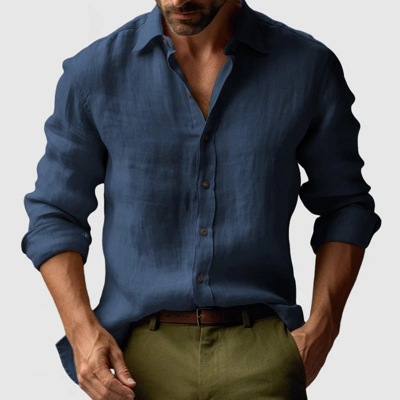 NOLAN - LONG SLEEVE LINEN SHIRT FOR MEN
