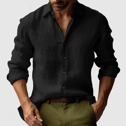 NOLAN - LONG SLEEVE LINEN SHIRT FOR MEN