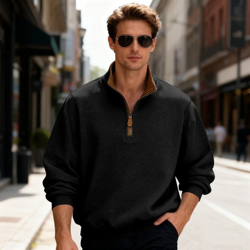 JACKSON - MEN'S TEXTURED ZIP SWEATER