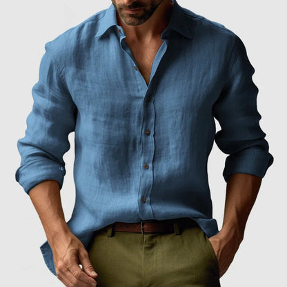 NOLAN - LONG SLEEVE LINEN SHIRT FOR MEN