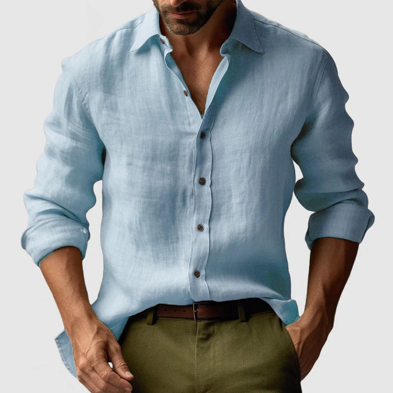 NOLAN - LONG SLEEVE LINEN SHIRT FOR MEN