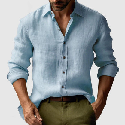 NOLAN - LONG SLEEVE LINEN SHIRT FOR MEN