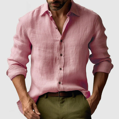 NOLAN - LONG SLEEVE LINEN SHIRT FOR MEN