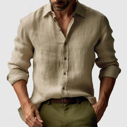 NOLAN - LONG SLEEVE LINEN SHIRT FOR MEN