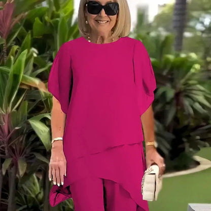 Delphina | Draped Top with Palazzo Pants
