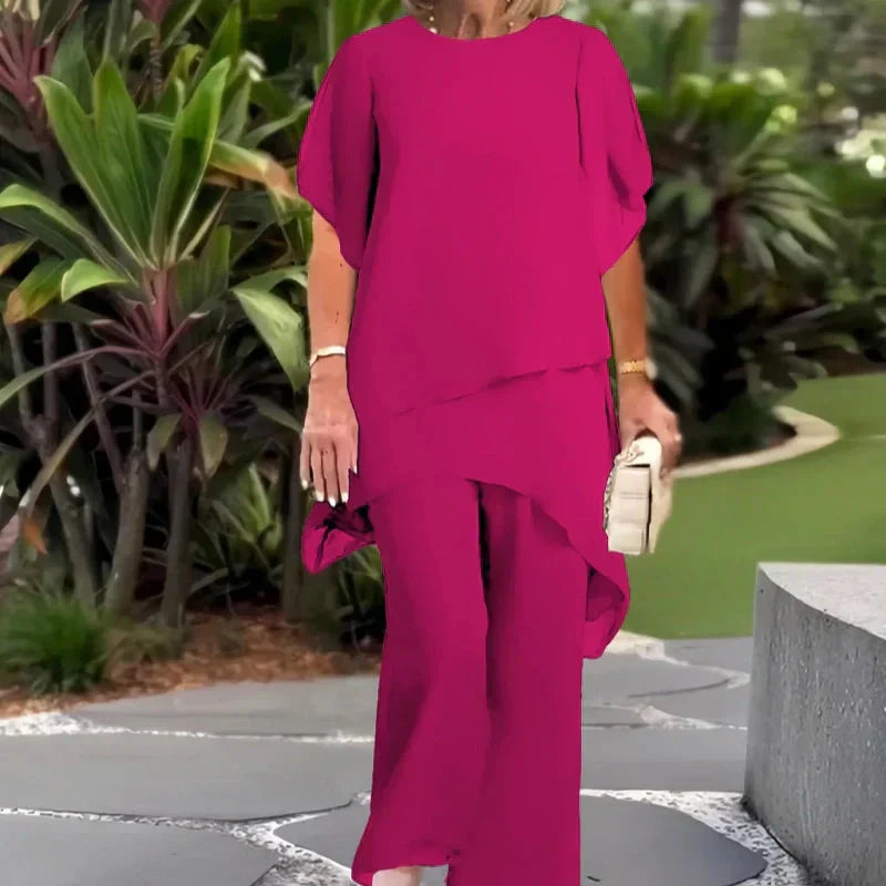 Delphina | Draped Top with Palazzo Pants